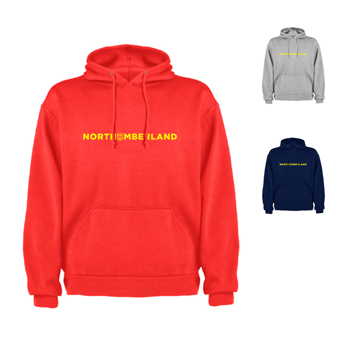 Northumberland Text Hoodie (YEL) – Cycle Clothing